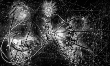 Yenilikçilik teknolojisinin 3 boyutlu tanıtımı, yüksek teknoloji iletişim konsepti