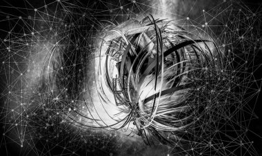 Yenilikçilik teknolojisinin 3 boyutlu tanıtımı, yüksek teknoloji iletişim konsepti