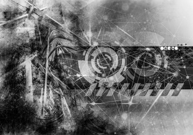 Yenilikçilik teknolojisinin 3 boyutlu tanıtımı, yüksek teknoloji iletişim konsepti