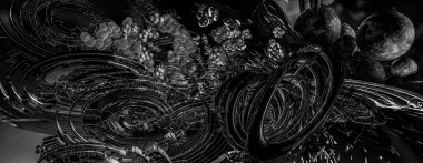 Yenilikçilik teknolojisinin 3 boyutlu tanıtımı, yüksek teknoloji iletişim konsepti