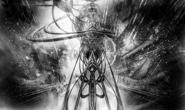 Yenilikçilik teknolojisinin 3 boyutlu tanıtımı, yüksek teknoloji iletişim konsepti