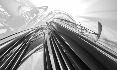 Yenilikçilik teknolojisinin 3 boyutlu tanıtımı, yüksek teknoloji iletişim konsepti