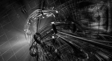 Yenilikçilik teknolojisinin 3 boyutlu tanıtımı, yüksek teknoloji iletişim konsepti