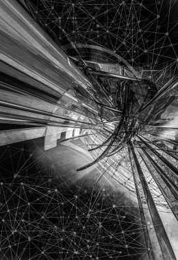 Yenilikçilik teknolojisinin 3 boyutlu tanıtımı, yüksek teknoloji iletişim konsepti