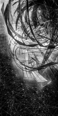 Yenilikçilik teknolojisinin 3 boyutlu tanıtımı, yüksek teknoloji iletişim konsepti