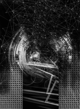 Yenilikçilik teknolojisinin 3 boyutlu tanıtımı, yüksek teknoloji iletişim konsepti