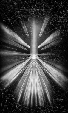 Yenilikçilik teknolojisinin 3 boyutlu tanıtımı, yüksek teknoloji iletişim konsepti