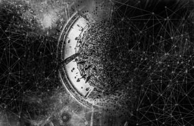 Yenilikçilik teknolojisinin 3 boyutlu tanıtımı, yüksek teknoloji iletişim konsepti