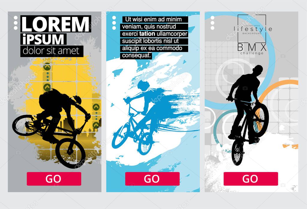 Sport concept for internet banners, social media banners, headers of websites, vector illustration 