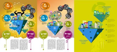 Kentsel manzaralı vektör illüstrasyonu