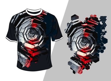 Soyut teknoloji kavramına sahip vektör tişört tasarımı