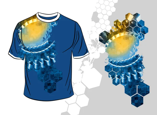 Vector Shirt Design Mit Abstraktem Technologie Konzept — Stockvektor