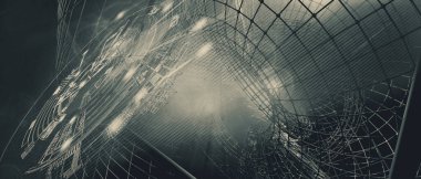 Yenilikçilik teknolojisinin 3D çizimi arka plan yüksek teknoloji iletişim konsepti