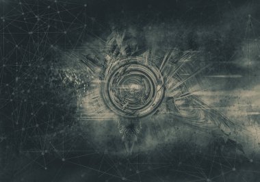 Yenilikçilik teknolojisinin 3D çizimi arka plan yüksek teknoloji iletişim konsepti