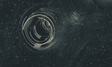 Yenilikçilik teknolojisinin 3D çizimi arka plan yüksek teknoloji iletişim konsepti