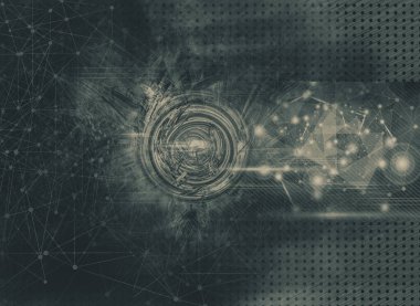 Yenilikçilik teknolojisinin 3D çizimi arka plan yüksek teknoloji iletişim konsepti