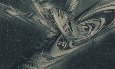 Yenilikçilik teknolojisinin 3D çizimi arka plan yüksek teknoloji iletişim konsepti