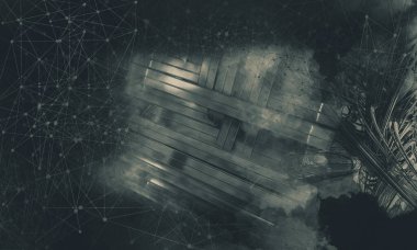 Yenilikçilik teknolojisinin 3D çizimi arka plan yüksek teknoloji iletişim konsepti