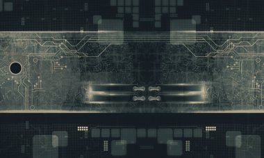 Yenilikçilik teknolojisinin 3D çizimi arka plan yüksek teknoloji iletişim konsepti