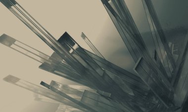 Yenilikçilik teknolojisinin 3D çizimi arka plan yüksek teknoloji iletişim konsepti