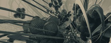 Yenilikçilik teknolojisinin 3D çizimi arka plan yüksek teknoloji iletişim konsepti