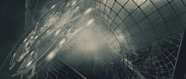 Yenilikçilik teknolojisinin 3D çizimi arka plan yüksek teknoloji iletişim konsepti