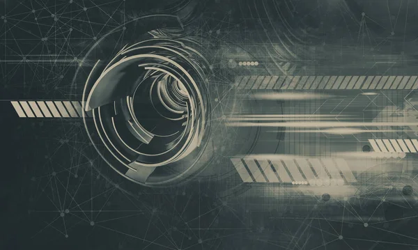 Yenilikçilik teknolojisinin 3D çizimi arka plan yüksek teknoloji iletişim konsepti