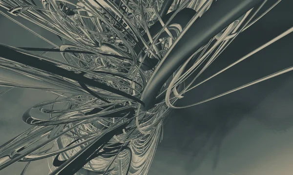 Yenilikçilik teknolojisinin 3D çizimi arka plan yüksek teknoloji iletişim konsepti