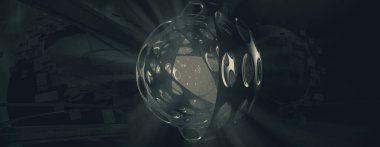 Yenilikçilik teknolojisinin 3D çizimi arka plan yüksek teknoloji iletişim konsepti