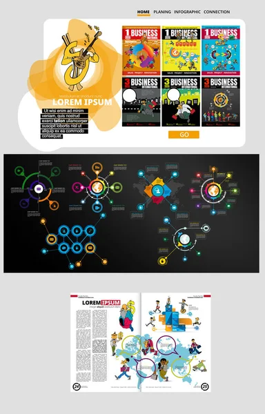 Business Concept Internet Banners Social Media Banners Headers Websites Vector — Stock Vector
