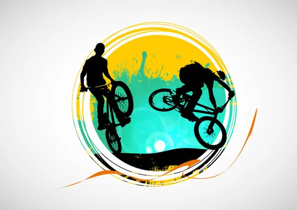 Bmx Jinete Fondo Abstracto Vector Deportivo — Vector de stock