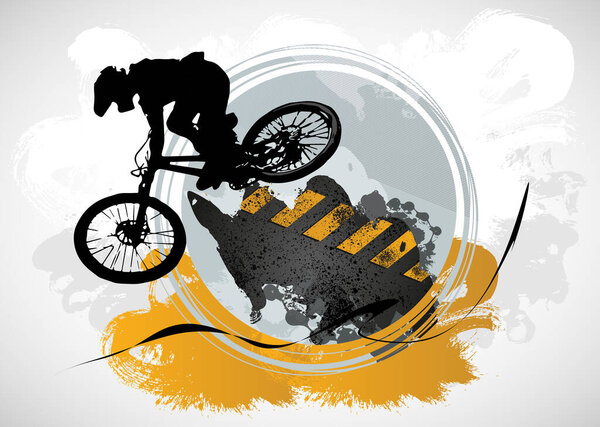 BMX rider on the abstract background, sport vector