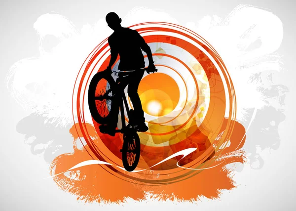 Bmx Rider Abstract Background Sport Vector — Stock Vector