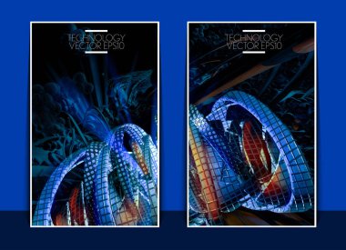 Bilim teknolojisi kavramının taşıyıcısı. Web sayfası afişi, poster ya da rulo için arka plan hazır