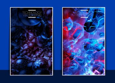 Bilim teknolojisi kavramının taşıyıcısı. Web sayfası afişi, poster ya da rulo için arka plan hazır