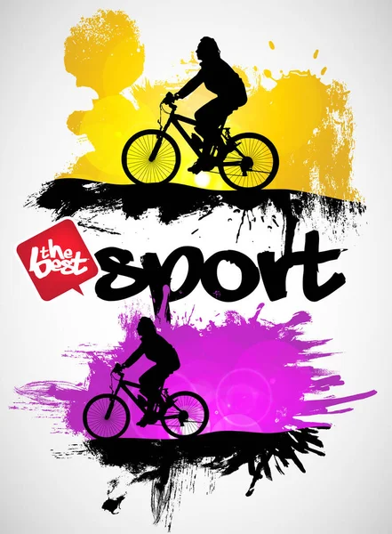 Bmx Rider Sur Fond Abstrait Vecteur Sport — Image vectorielle