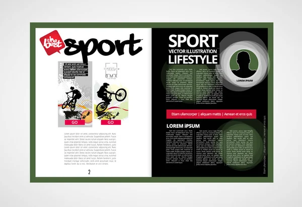 Magazine Impression Book Avec Sujet Sportif Arrière Plan Vecteur Facile — Image vectorielle