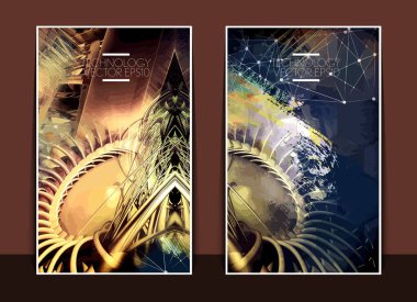 Bilim teknolojisi kavramının taşıyıcısı. Web sayfası afişi, poster ya da rulo için arka plan hazır