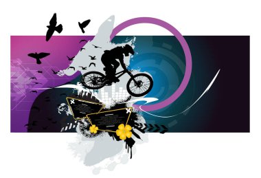 İnternet afişleri, sosyal medya afişleri, web siteleri başlıkları, vektör illüstrasyonları için aktif genç adamla spor geçmişi