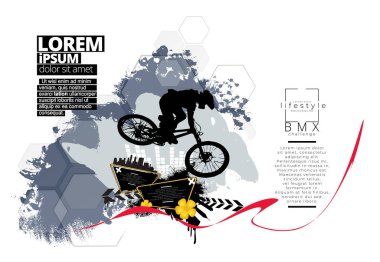 İnternet afişleri, sosyal medya afişleri, web siteleri başlıkları, vektör illüstrasyonları için aktif genç adamla spor geçmişi