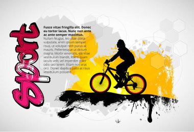 İnternet afişleri, sosyal medya afişleri, web siteleri başlıkları, vektör illüstrasyonları için aktif genç adamla spor geçmişi