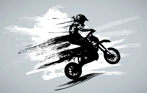 Fundo Esporte Com Homem Ativo Andando Moto Pronto Para Banners — Vetor de Stock