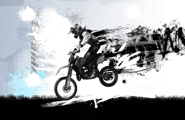 Motosiklet Süren Aktif Bir Adamın Spor Geçmişi Internet Afişleri Sosyal — Stok Vektör