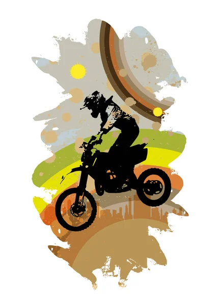 Sportovní Zázemí Aktivní Muž Koni Motobike Připraven Pro Internetové Bannery — Stockový vektor