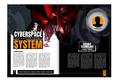 Yazdırma veya e-kitap teknoloji dergisi, düzenlenmesi kolay vektör