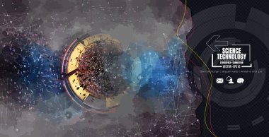 Gelecekçi teknoloji tarzı. İş teknolojisi sunumları için zarif bir geçmiş