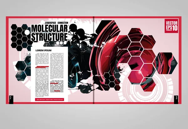 Brochure Ebook Presentation Mockup Technology Subject Ready Use Vector Illustration — 스톡 벡터
