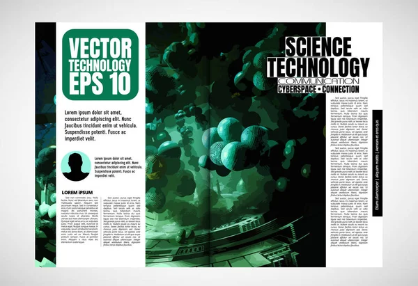 Brochure Ebook Presentation Mockup Technology Subject Ready Use Vector Illustration — Stock Vector