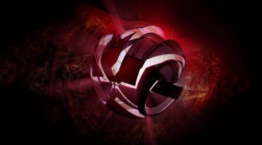 Bilim teknolojisi konseptinin 3 boyutlu illüstrasyonu. İletişim ağı