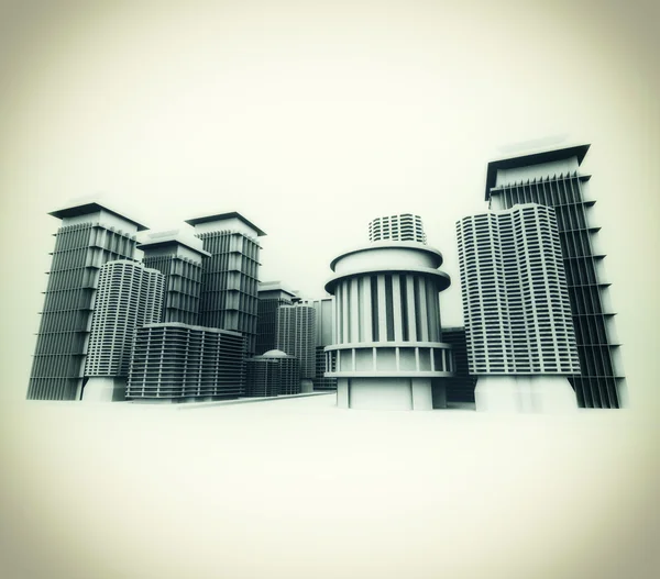 3D-model van de stad — Stockfoto